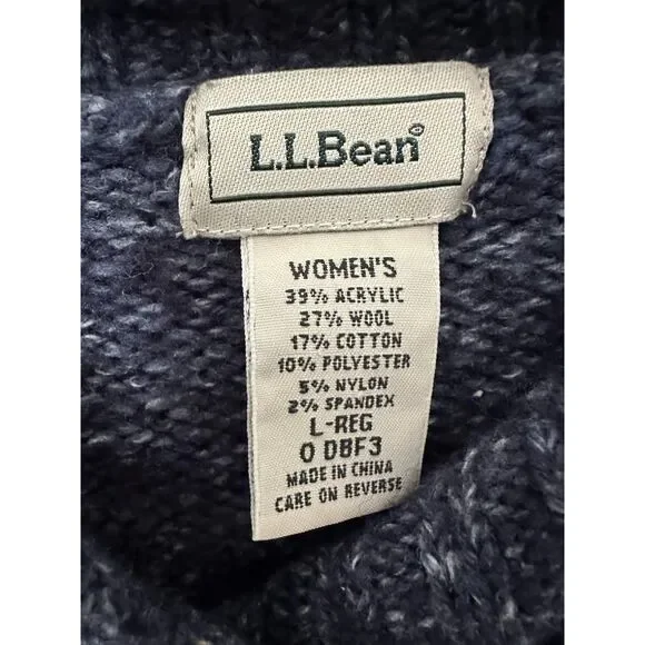 L.L.Bean Women’s Navy Blue Knit Sweater – Size Large - Picture 4 of 7